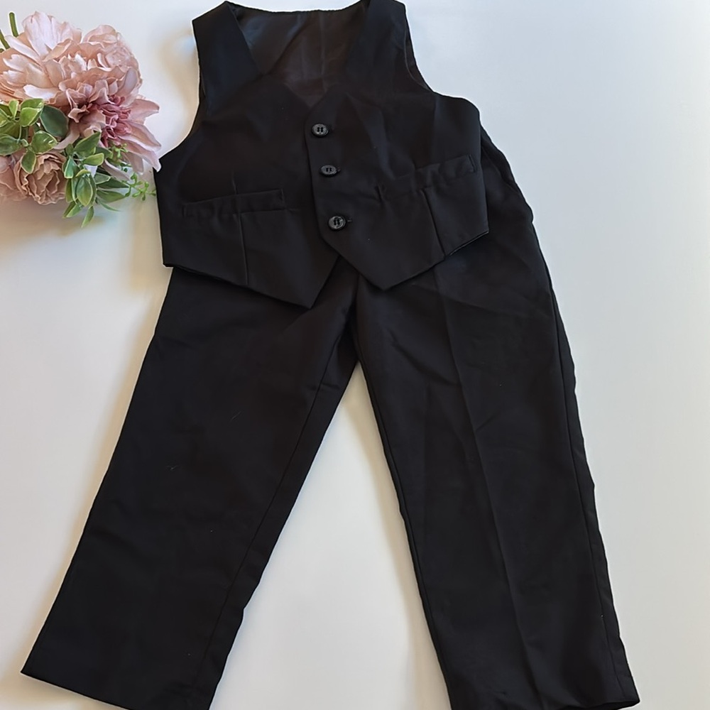 Boys 3T Black Vest and Dress Pants 3T Toddler Easter Outfit 3T Ring bearer